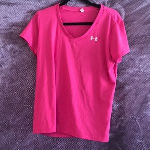 Pink Under Armour workout shirt